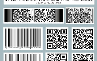 Slika kolekcije QR kodova i barkodova.